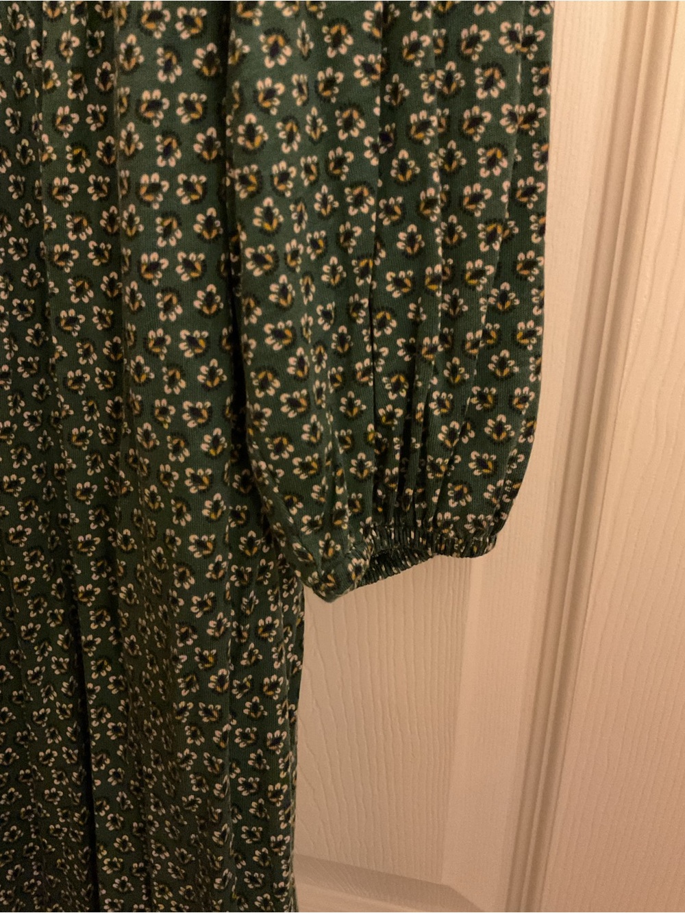 Boden Hunter Green Floral Long Sleeve Tiered Midi Dress US 14R / UK 18R - Picture 5 of 11